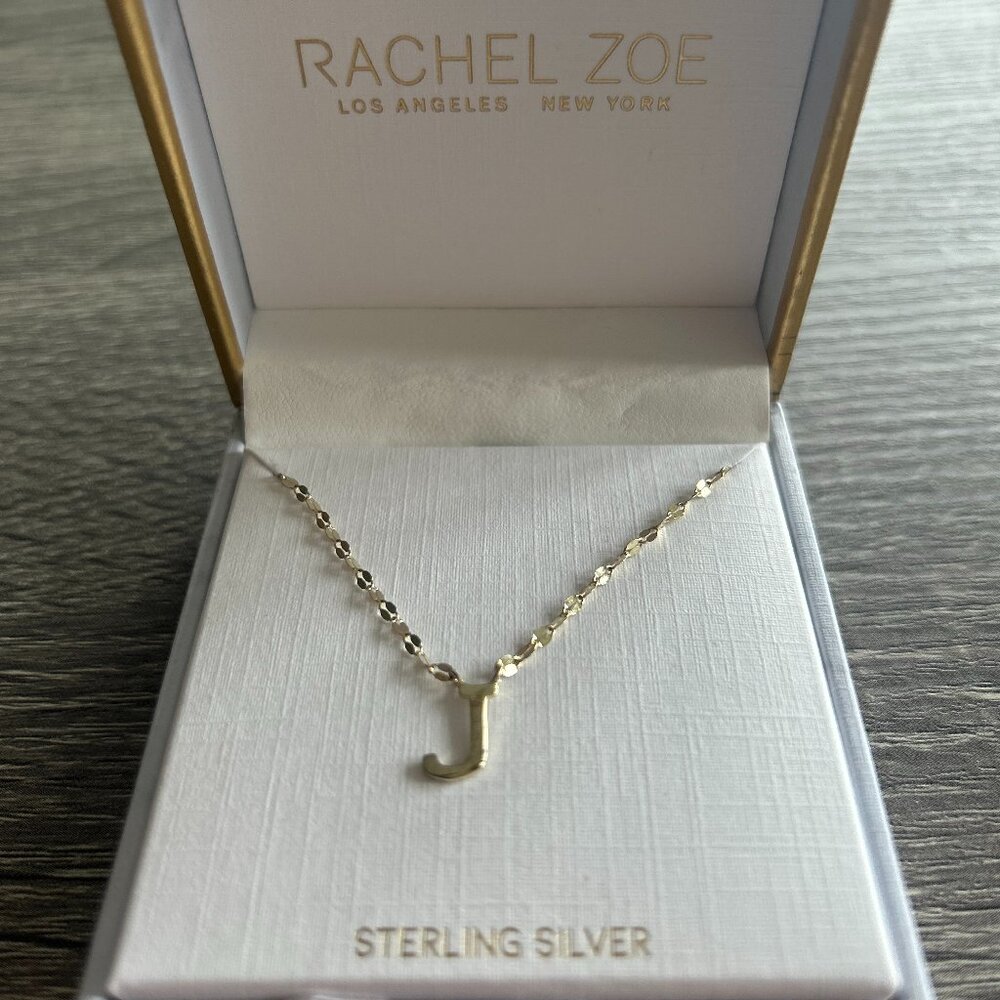 Rachel Zoe "J" Initial Necklace- NEW IN BOX